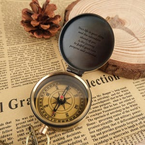 Engrave Functional Compass Personalized, God Navigation Compass Gift For Men, Baby Confirmation Baptism Compass, First Baby Communion Gift