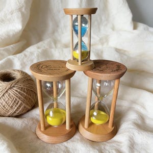 Personalized Wooden Hourglass Timer 5/10/15/20/25/30 Min, Custom Engraved Sand Timer,Birthday Gift,Anniversary,Wedding,Graduation Keepsake