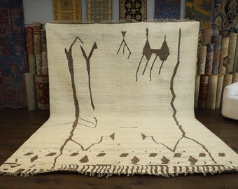 286×203cm アフガニスタン産絨毯•ラグ 4x6 (243x304) ハンドメイド アフガニスタン モロッコ ラグ