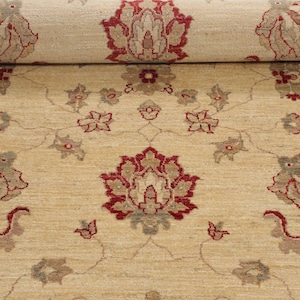9x12ft Ivory & GoldChobi Rug - Hand-Knotted Wool Carpet - Contemporary Rug - Area rug - Affordable Rug - Livingroom Rug - Bedroom rug