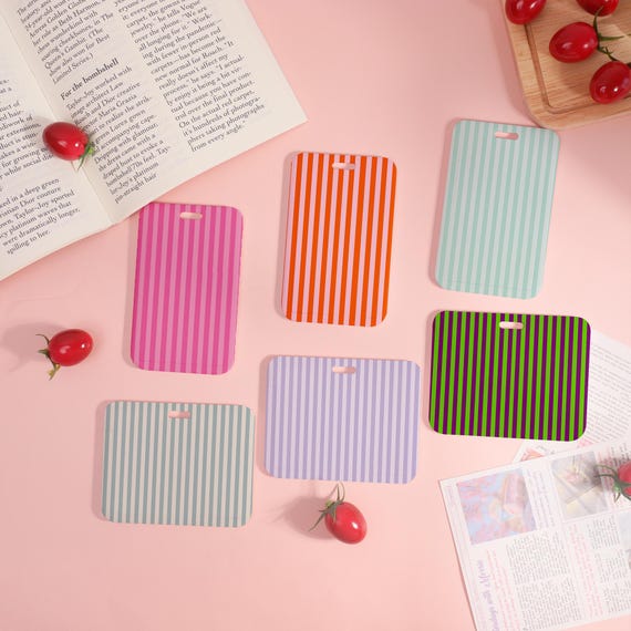 Colorful Stripes Pattern ID Holder,Exquisite Badge Holder,Business Card Holder, Sliding Closure ID Holder,Leather Card Holder,Lanyard add-on