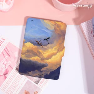Personalized Fantasy Sky Scene Kindle Case with Strap, Fits Kindle 10/11/12, Paperwhite 5/6/7, Kabo Clara, Colorsoft Cover, Gift for Readers