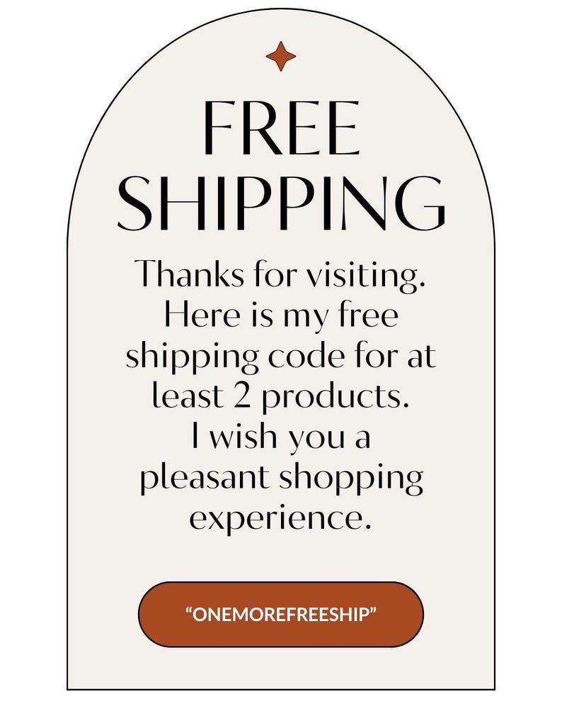 May include: A cream-colored graphic with the words "FREE SHIPPING" in large, black letters. Below, smaller text offers a free shipping code for orders of at least two products, with the code "ONEMOREFREESHIP".