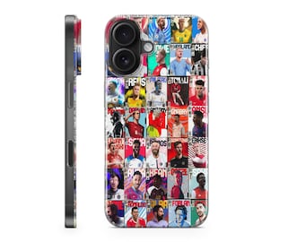 Football Lover Phone Case Collage Football Phone Cover for iPhone 16 Pro Max 15 14 13 12 11 X 8 7 6 Samsung S25 Ultra S24 S23 S22 S21 S20 FE