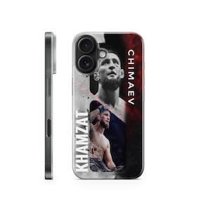 Khamzat Chimaev Phone Case UFC Phone Cover MMA Lover Gift for iPhone 16 Pro Max 15 14 13 12 11 X 8 7 6 Samsung S25 Ultra S24 S23 S22 S21 S20