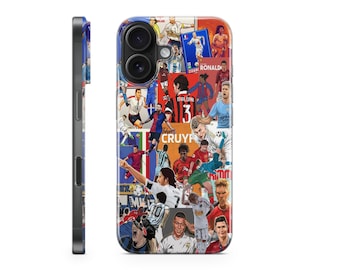 Football Lover Phone Case Collage Football Phone Cover for iPhone 16 Pro Max 15 14 13 12 11 X 8 7 6 Samsung S25 Ultra S24 S23 S22 S21 S20 FE