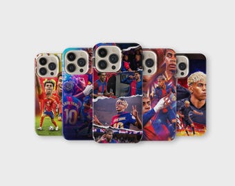 Lamine Yamal Phone Case for iPhone Samsung – Football Player Collage Cover