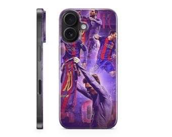 Lionel Messi Phone Case Messi Purple Phone Cover for iPhone 16 Pro Max 15 14 13 12 11 X 8 7 6 Samsung S25 Ultra S24 S23 S22 S21 S20 FE