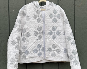 Men’s Handmade Upcycled Quilt Zip Up Hoodie