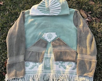 Sage Shells DIY Tapestry Towel hoodie