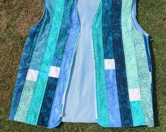 Handmade upcycled Quilted Vest