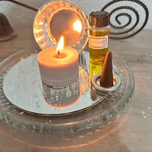 Handmade Spell Kit with intent infused candle, oil, incense and guidelines - PROTECTION