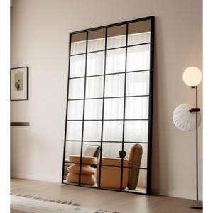 Window Full Length Mirror, Window Pane Wall Mirror, Full Body Arched Mirror, Living Room Window Long Mirror, Irregular Big Garden Mirror