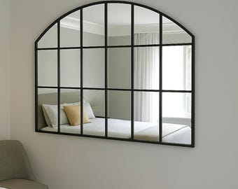 Gothic Arched Mirror, Elegant Arched Window Mirror Windows Pane Wall Mirror, Windows Look Mirror For Livingroom anda Bathroom, Gift for Home