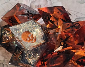 Handmade Resin Vampire Dice Set, Dungeons and Dragons