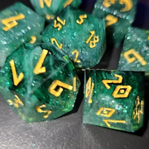 Handmade Resin Dice Set: Jade Dreams DND, Vampire The Masquerade