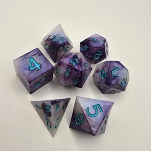Resin Dice Set: Blue Foil, D&D, Vampire The Masquerade