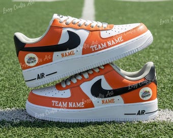 Hand-Painted Cincinnati Air Force 1 Sneakers, Custom Football Team AF1 Shoes