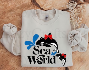 Sea World Whale Bow Tie SVG: Family Summer Adventure (Digital Download)