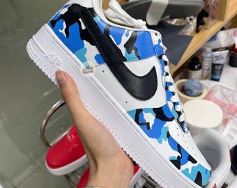 Hand Painted  Camo Air Force 1, Custom Camouflage AF1 Sneakers