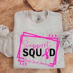 Support Squad Breast Cancer Svg, Breast Cancer Svg, Cancer Months Svg, Support Squad Svg, Breast Cancer Awareness Svg, Cancer Ribbon Files