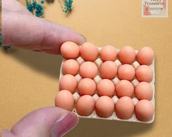 Ensemble d'oeufs miniatures - Nourriture pour maison de poupée à l'échelle 1:12, Options de panier/plateau, ufs de caille/poule