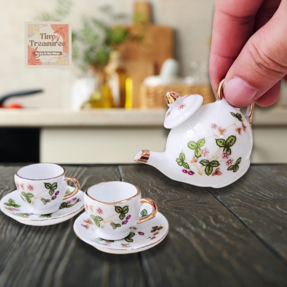 Clover Miniature Tea Set - Etsy