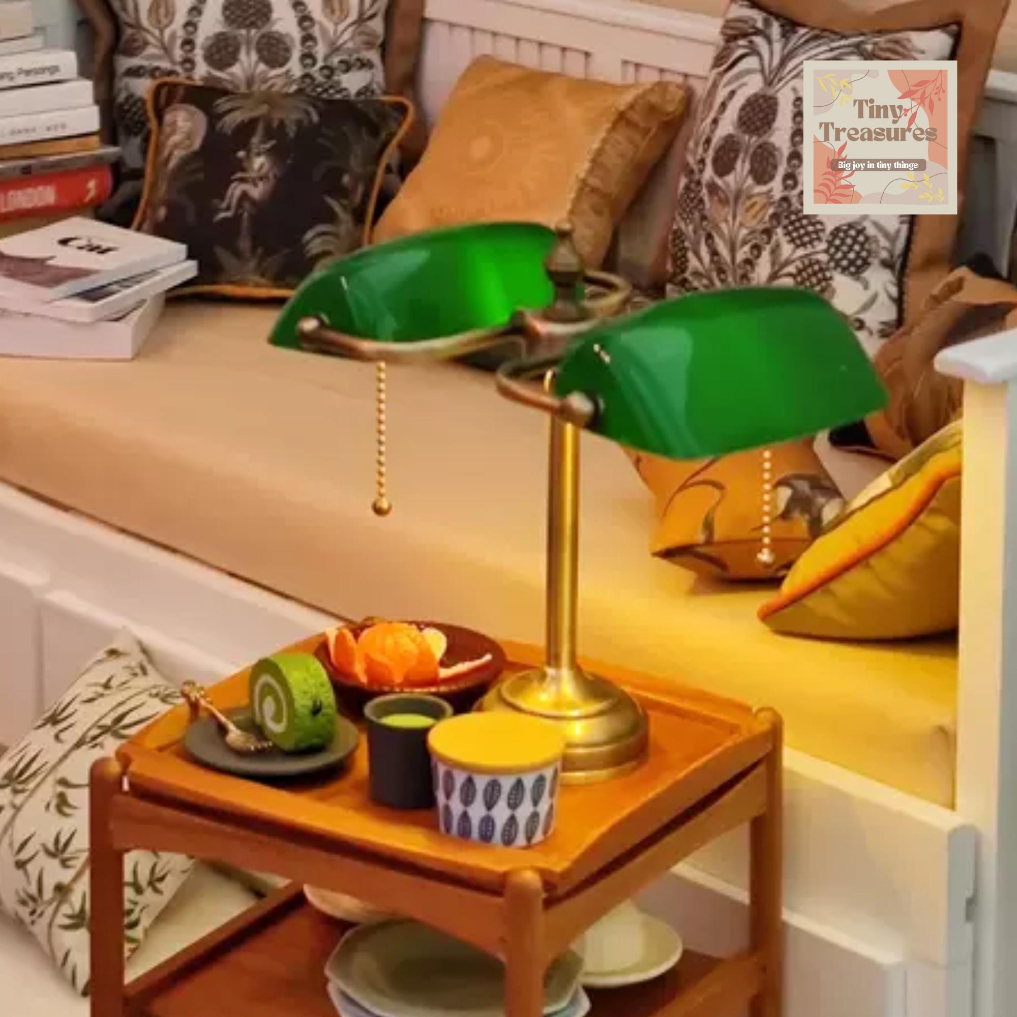 MagiDeal Miniatur-Schreibtischlampe 1:12 – Vintage LED-Licht Für Puppenhaus & Dioramen