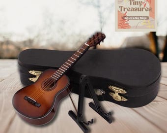 Miniature Guitar –13cm-25cm/ 1 ４ － 1 12 Scale Dollhouse Musical Instrument, Collectible Mini Guitar Decor, ５sizes＆３ colors