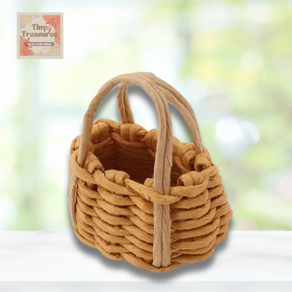 TOPBATHY 12 Mini Cestini Intrecciati In Vimini – 7,2x6,5x5 Cm Per Casa Delle Bambole E Bomboniere