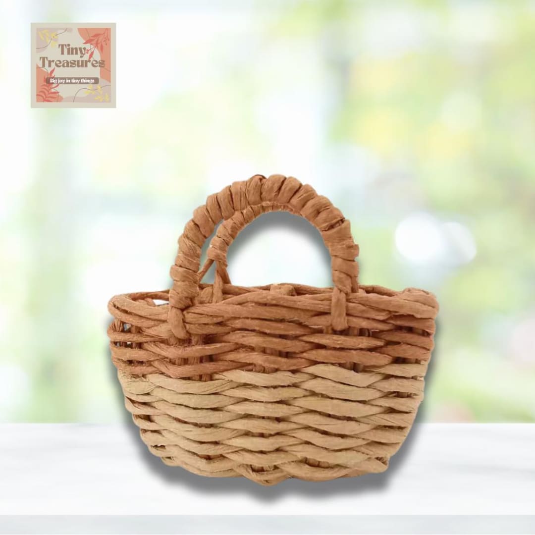 TOPBATHY 12 Mini Cestini Intrecciati In Vimini – 7,2x6,5x5 Cm Per Casa Delle Bambole E Bomboniere