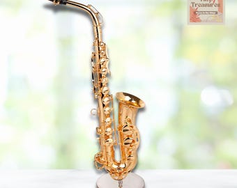 Miniatur-Saxophonmodell - Maßstab 1:8 & 1:6 - 2 Größen (16 cm / 30 cm) - Personalisiertes Musikgeschenk - Kundengravur verfügbar - Jazz Dekor