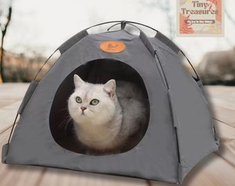 1:6 Mini Canvas Tent for Dolls, Pets or Diorama – Breathable Washable Cozy Bed  | 3 Sizes / Colors | Pet Teepee Tent for All Seasons