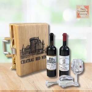 4 Pz Casa Delle Bambole 1:12 Mini Bottiglie Di Vino Miniatura - Foto 12