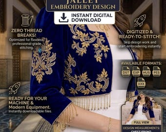 Marokkanische Bolero Jacke Stickmuster, Traditionelle Jallet Stickdatei (Instant Download)