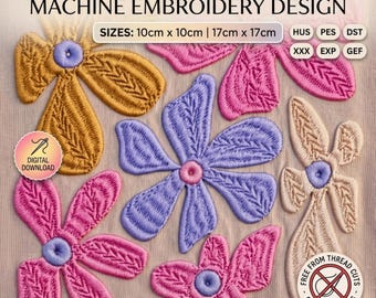 Colorful Floral Embroidery Design – Moroccan Flower Pattern for T-Shirts (Digital File)