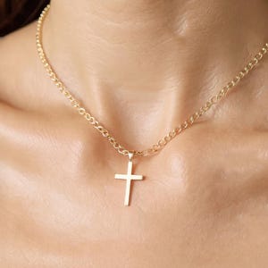 Christian Cross Necklace, Religious Cross Pendant, Christmas Cross Jewelry, Cross Baptism Necklace, Cross Wedding Necklace Gift For Mother