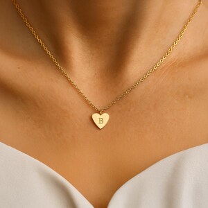 Colar com inicial de coração para mãe, colar com letra personalizada, colar de coração para namorados, colar com inicial personalizada, pingente de coração romântico