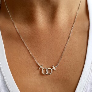 Lesbian Pride Necklace, Double Venus Necklace, Lesbian Gender Pendant, Gold Lesbian Jewelry Christmas Gift For Her, Wedding Lesbian Necklace image 8