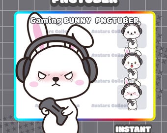 Cute Bunny pngtuber model | Kawaii | Chibi | Ready For Twitch | VTuber Avatar Streaming | Vtuber Assets | OBS | Premade PNG Tuber | GIFTuber