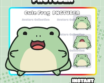 PNGTuber - Frog | Chibi | Kawaii | Cute | Twitch | YouTube | Vtuber | Streaming | Ready to Use and Download for OBS Streamlabs