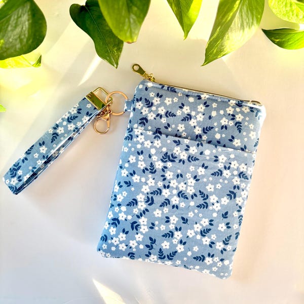 Floral Kindle Sleeve with Zipper: Padded E-Reader Cover, Wristlet Strap