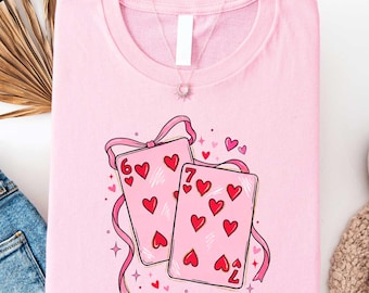Couple 6-7 Shirt, Valentine Playing Cards Tee, Matching Couples T-shirt, Valentine's Day Gift, Love Card Game Sweater, Six Seven Love Shirt