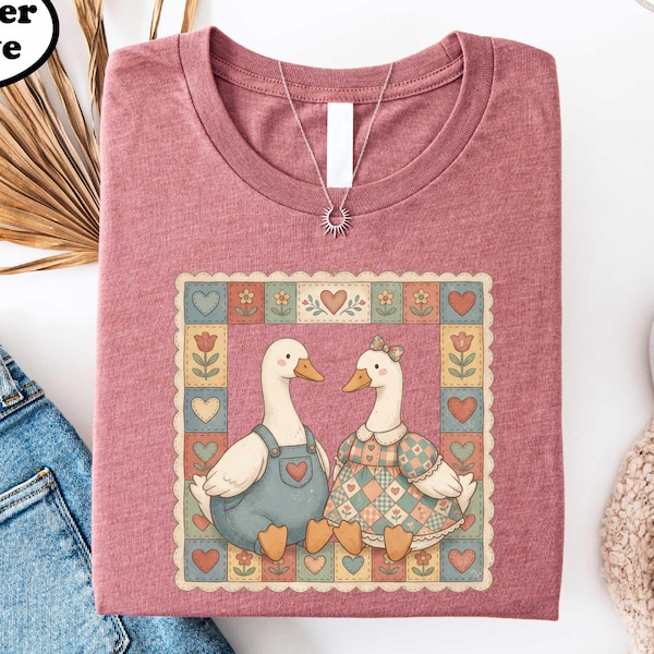 Cottagecore Folk Art Goose Shirt, Grandma Geese T-shirt, Cute Vintage Grandma Core Top, 90's Nostalgia Goose Top, Farmhouse Love Sweatshirt