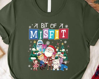 Misfit Toys Christmas Shirt, A Bit Of A Misfit Holiday Tee, Rudolphs The Red Nosed Reindeer T-shirt, Christmas Movie Sweater, Xmas Vibes Top