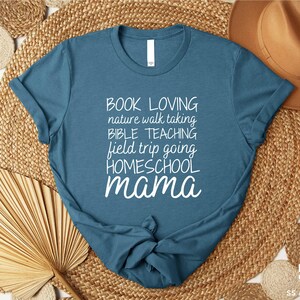 a t - shirt that reads book loving, nature walking, bible teaching, field