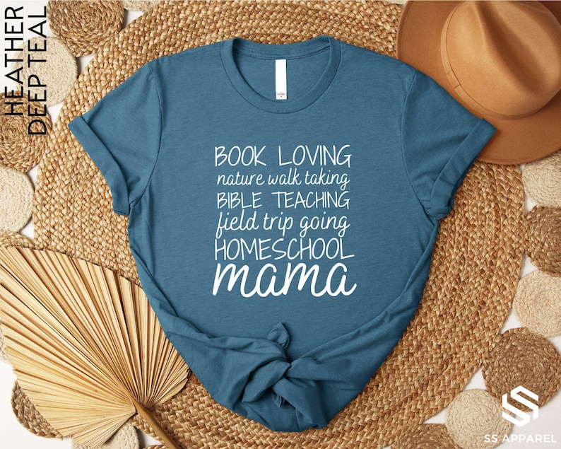 a t - shirt that reads book loving, nature walking, bible teaching, field
