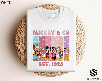 Mickey & Co Est 1928 Sweatshirt, Mickey And Friends Hoodie, Disneyland Trip Shirt, Disney World Shirt, Disney Family Shirt, Gift for Her