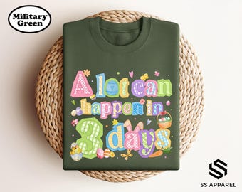 A Lot Can Happen In 3 Days Quote, Retro Jesus Resurrection, Faithful Easter Gift, Scripture T-Shirt, Easter Day Couple Matching Sweater