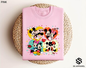 Lover Mickey and Minnie Sweatshirt, Disney Heart Shirt , Disney Valentines Day Shirt, Disney Couple Hoodie, Disney Matching Sweatshirt